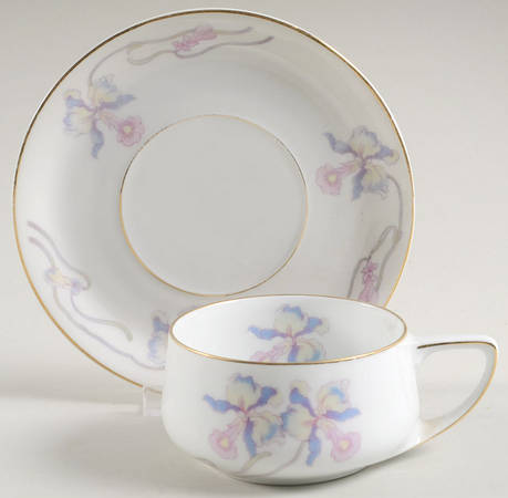 Orchid Iris Flat Cup & Saucer Set