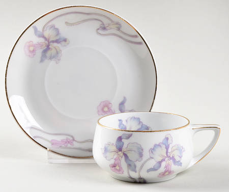 Orchid Iris Flat Demitasse Cup & Saucer Set