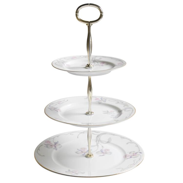 Orchid Iris 13 7/8"-14 1/4" 3-Tiered Serving Tray(DP,SP,BB) HC