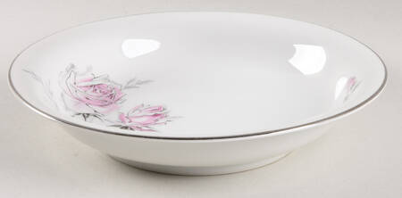 Silver Rose (Platinum Trim) Coupe Soup Bowl