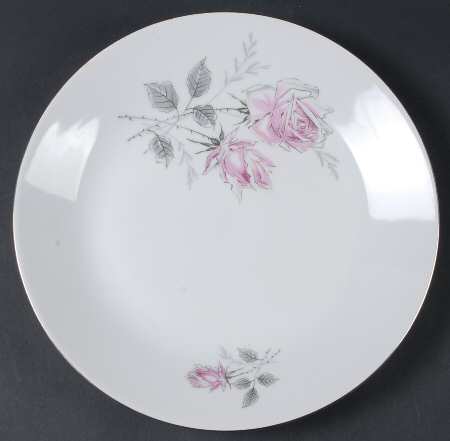 Silver Rose (Platinum Trim) 11" Chop Plate (Round Platter)