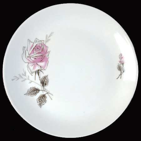 Silver Rose (Platinum Trim) Bread & Butter Plate