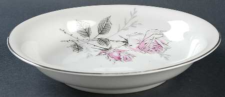 Silver Rose (Platinum Trim) Coupe Soup Bowl