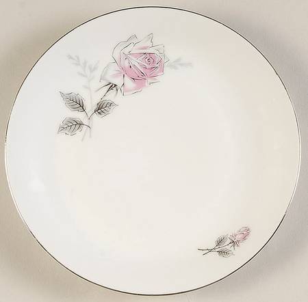 Silver Rose (Platinum Trim) Salad Plate