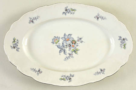 Wild Flower (Platinum Trim) 13" Oval Serving Platter