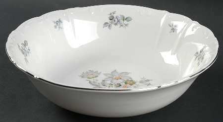 Wild Flower (Platinum Trim) 9" Round Vegetable Bowl