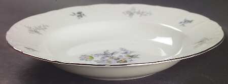 Wild Flower (Platinum Trim) Rim Soup Bowl