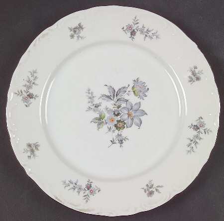 Wild Flower (Platinum Trim) Salad Plate by Bohemia Ceramic Works