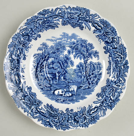 British Scenery Blue (Scalloped, A8024) Saucer for Oversized Cup