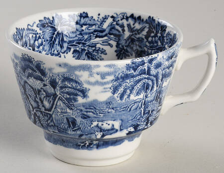 British Scenery Blue (Scalloped, A8024) Flat Cup