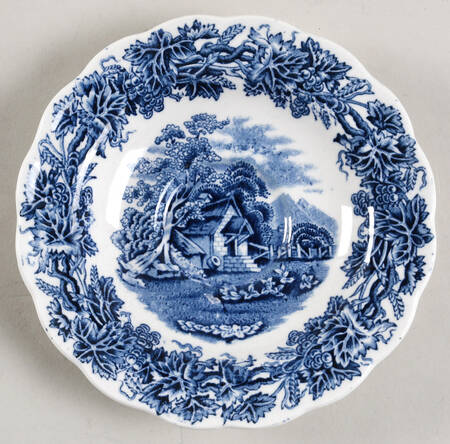 British Scenery Blue (Scalloped, A8024) Saucer for Demitasse Cup