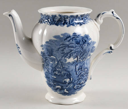 British Scenery Blue (Scalloped, A8024) Coffee Pot No Lid