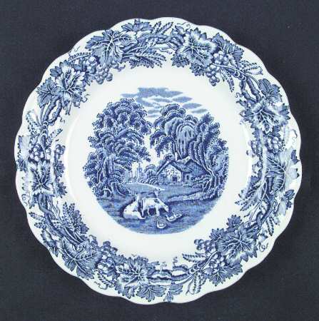 British Scenery Blue (Scalloped, A8024) Salad Plate