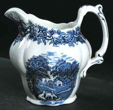 British Scenery Blue (Scalloped, A8024) 24 Oz Pitcher
