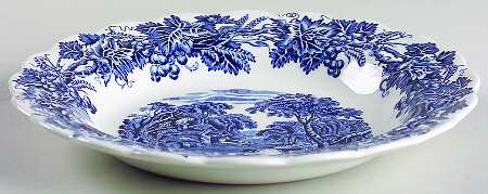 British Scenery Blue (Scalloped, A8024) Rim Soup Bowl