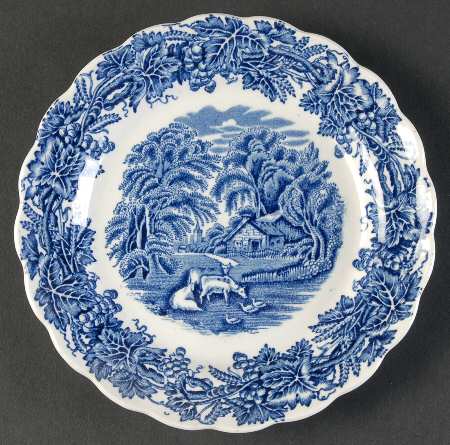British Scenery Blue (Scalloped, A8024) Bread & Butter Plate