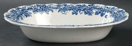 British Scenery Blue (Scalloped, A8024) 10" Oval Vegetable Bowl