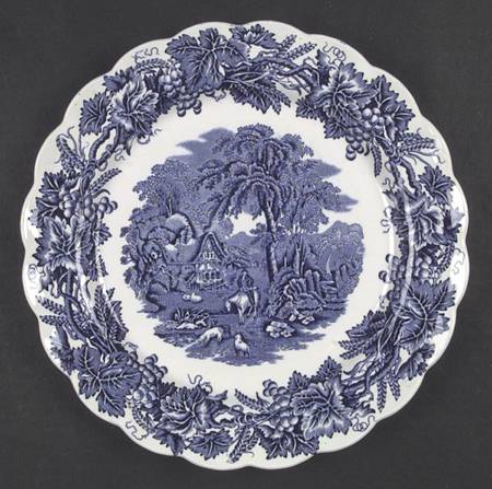 British Scenery Blue (Scalloped, A8024) Dinner Plate