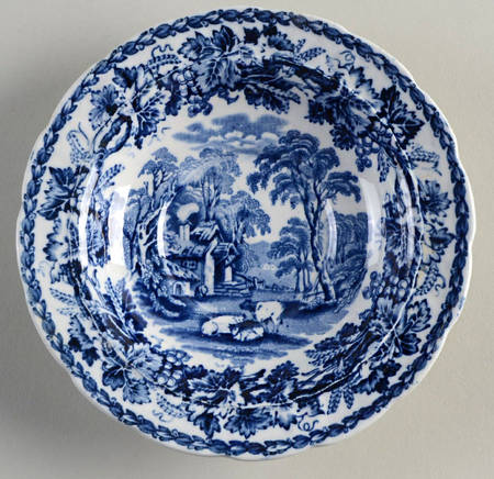 British Scenery Blue (Scalloped, No #) Saucer for Oversized Cup
