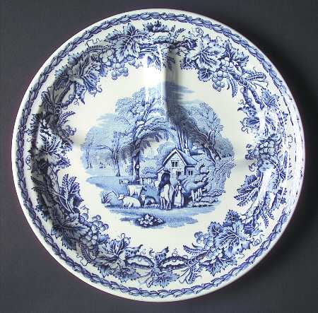 British Scenery Blue (Scalloped, No #) Grill Plate