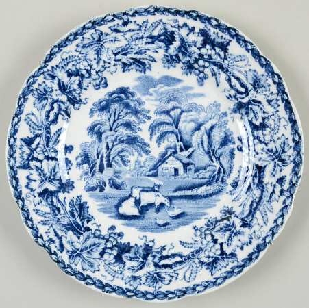 British Scenery Blue (Scalloped, No #) Bread & Butter Plate