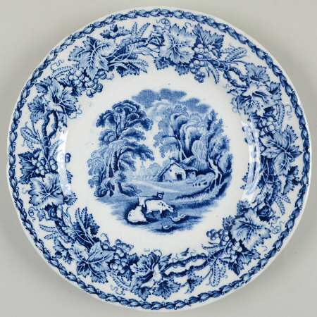 British Scenery Blue (Scalloped, No #) Dessert/Pie Plate