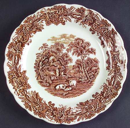 British Scenery Brown Dessert/Pie Plate