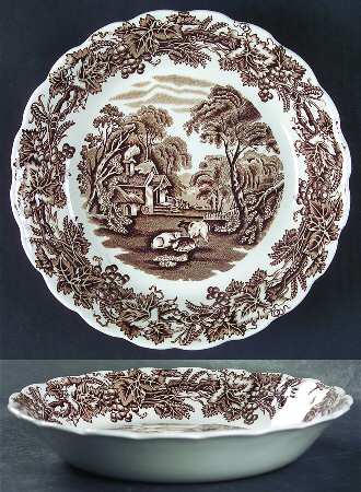 British Scenery Brown Coupe Soup Bowl