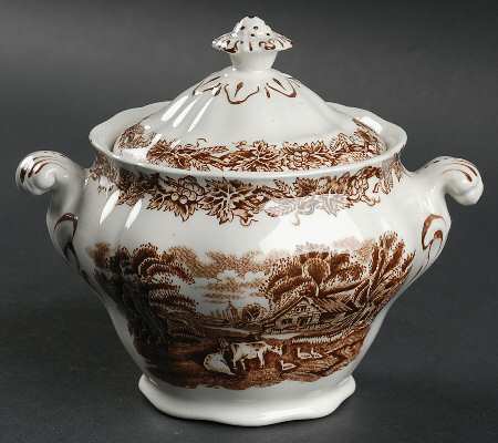 British Scenery Brown Sugar Bowl & Lid
