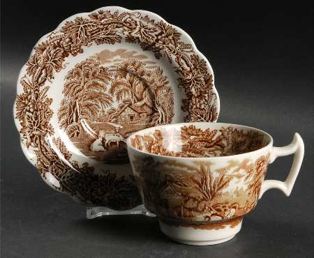 British Scenery Brown Oversized Cup & Saucer Set