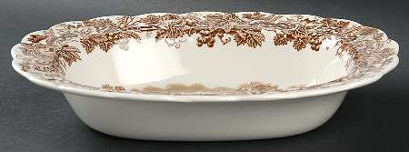 British Scenery Brown 10" Oval Vegetable Bowl