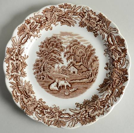 British Scenery Brown Salad Plate