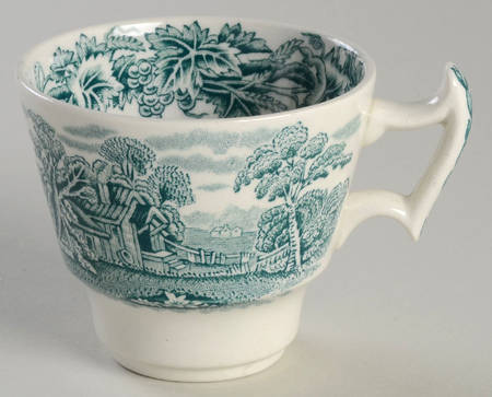British Scenery Green Footed Demitasse Cup