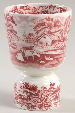 British Scenery Pink (Scalloped, A8024) Double Egg Cup