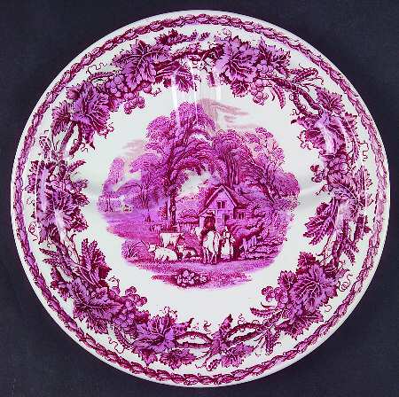 British Scenery Pink (Scalloped, A8024) Grill Plate