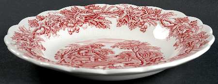 British Scenery Pink (Scalloped, A8024) Rim Soup Bowl