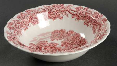 British Scenery Pink (Scalloped, A8024) 8" Round Vegetable Bowl