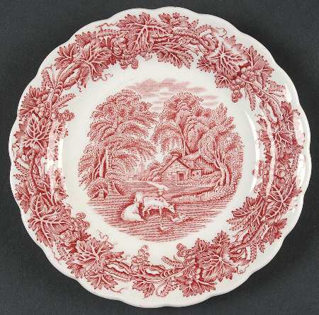 British Scenery Pink (Scalloped, A8024) Bread & Butter Plate
