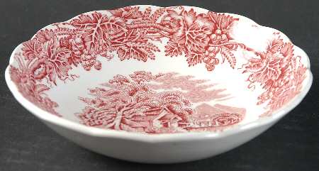 British Scenery Pink (Scalloped, A8024) Fruit/Dessert (Sauce) Bowl