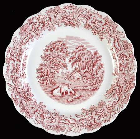 British Scenery Pink (Scalloped, A8024) Salad Plate