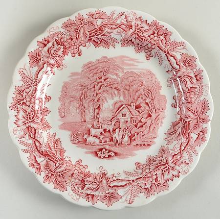 British Scenery Pink (Scalloped, A8024) Dinner Plate