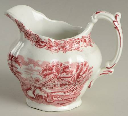 British Scenery Pink (Scalloped, A8024) Creamer