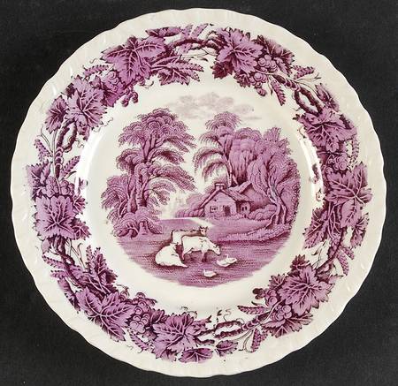 British Scenery Purple (Embossed Edge) Bread & Butter Plate