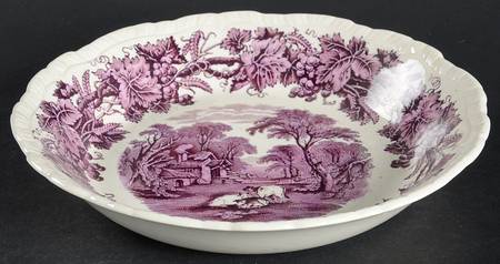 British Scenery Purple (Embossed Edge) Coupe Soup Bowl