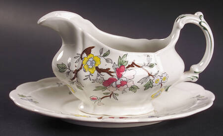 Chinese Tree Gravy Boat & Underplate