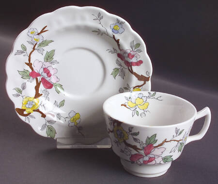 Chinese Tree Flat Cup & Saucer Set