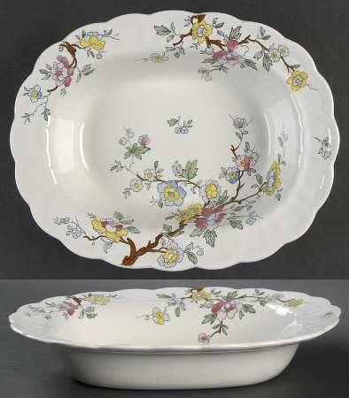 Chinese Tree 10" Oval Vegetable Bowl