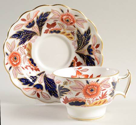 Dovedale Rust and Blue Flat Cup & Saucer Set