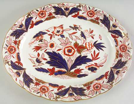 Dovedale Rust and Blue 12" Oval Serving Platter