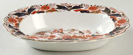 Dovedale Rust and Blue 10" Oval Vegetable Bowl